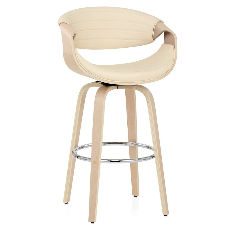 Tabouret de Bar Faux Cuir - Jefferson Crème