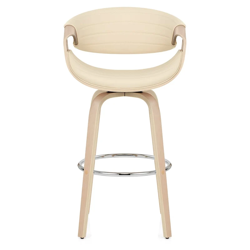 Tabouret de Bar Faux Cuir - Jefferson Crème