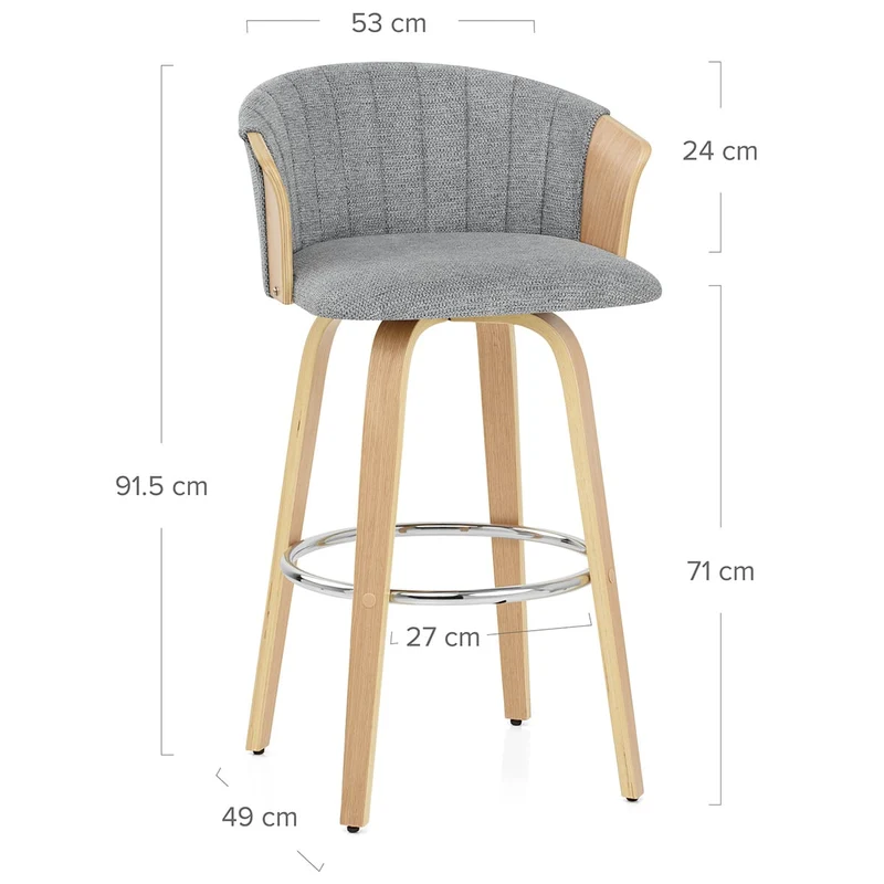 Tabouret de bar Tissu - Coral Gris Foncé