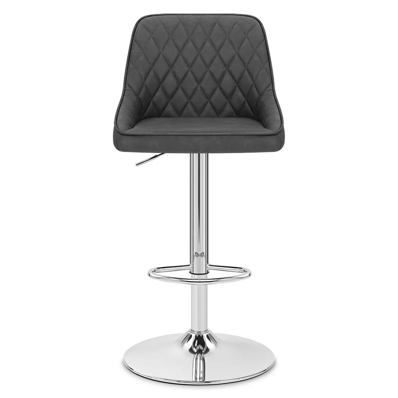 Tabouret Faux Cuir - Darwin Gris Foncé