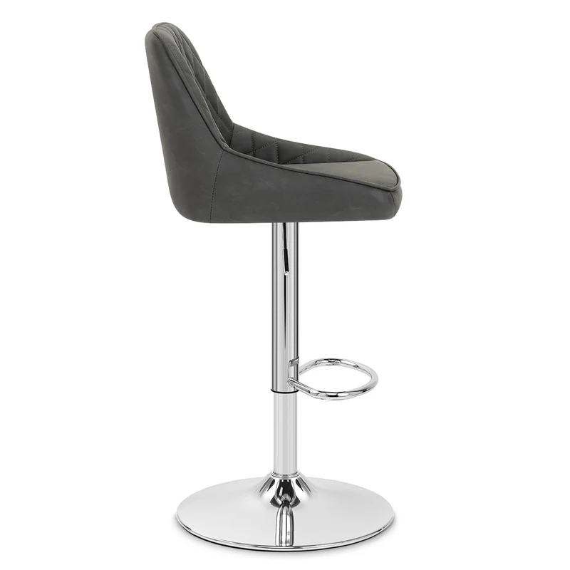 Tabouret Faux Cuir - Darwin Gris Foncé