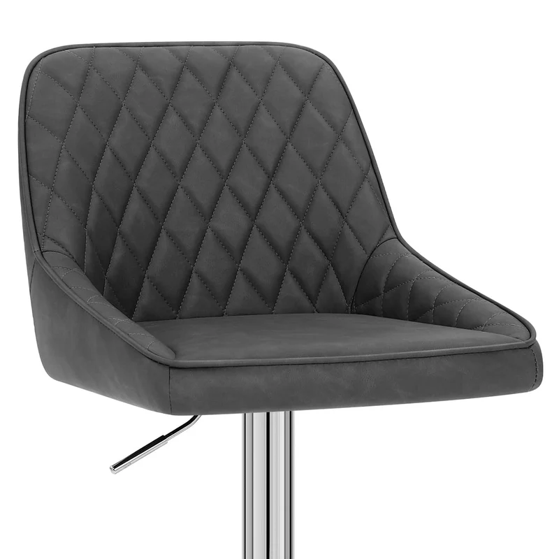 Tabouret Faux Cuir - Darwin Gris Foncé