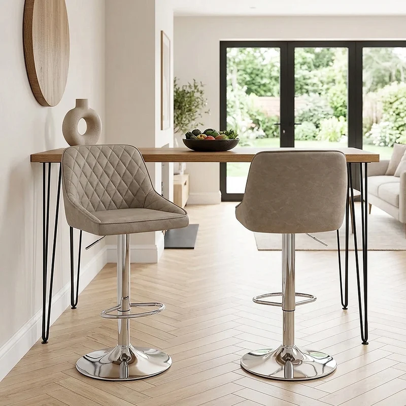 Tabouret Faux Cuir - Darwin Crème