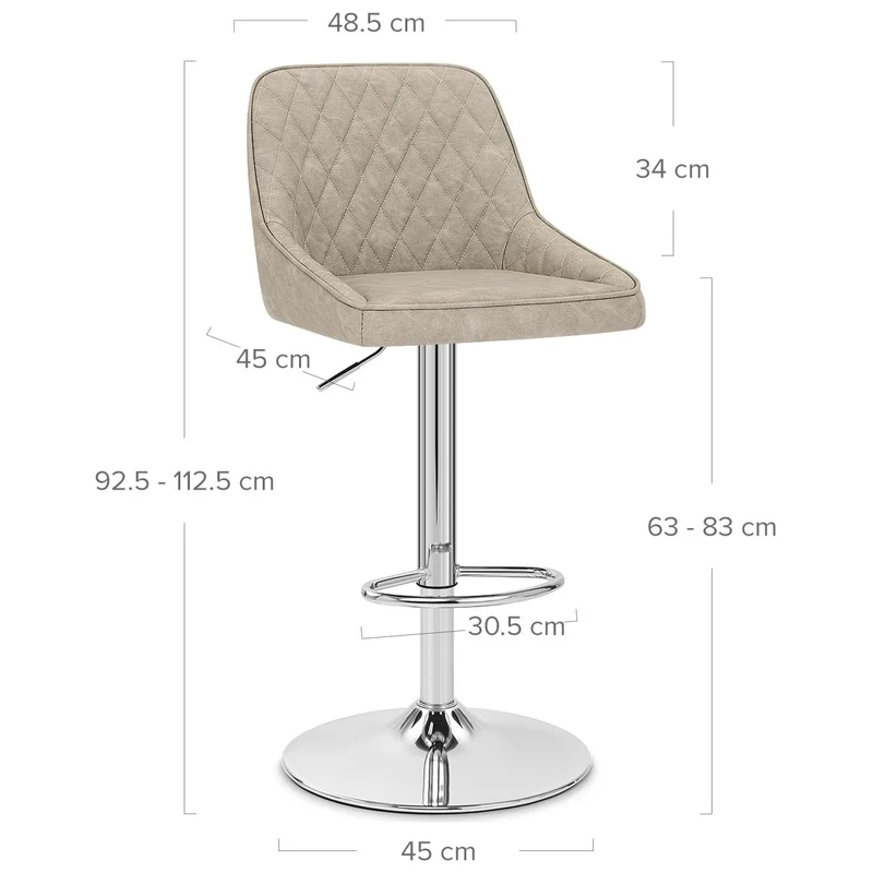 Tabouret Faux Cuir - Darwin Crème