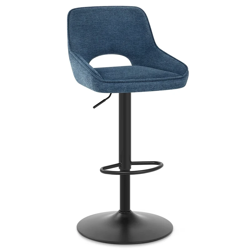 Tabouret de Bar Tissu - Paris Bleu