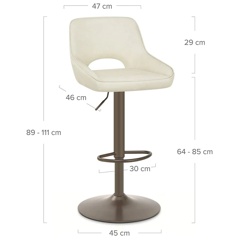 Tabouret de Bar Faux Cuir - Paris Crème