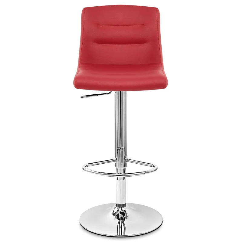 Chaise de Bar Faux Cuir Chrome - Paradis Rouge
