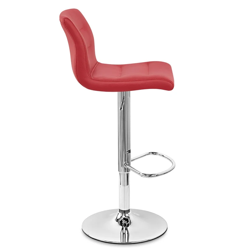 Chaise de Bar Faux Cuir Chrome - Paradis Rouge