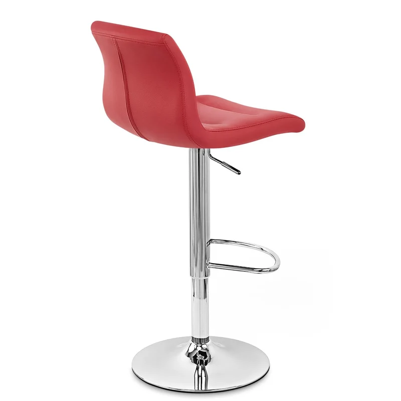 Chaise de Bar Faux Cuir Chrome - Paradis Rouge