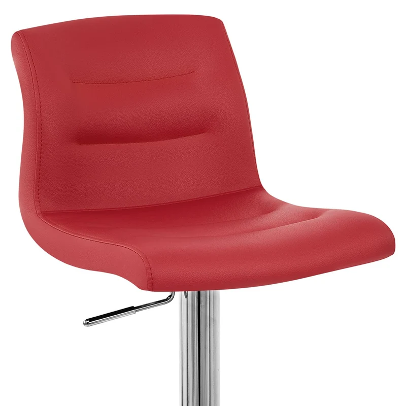 Chaise de Bar Faux Cuir Chrome - Paradis Rouge