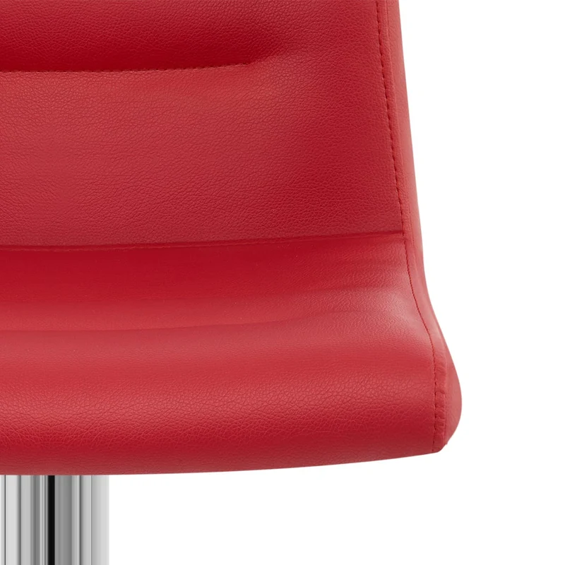 Chaise de Bar Faux Cuir Chrome - Paradis Rouge