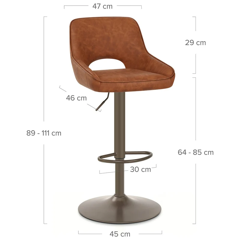 Tabouret de Bar Faux Cuir - Paris Marron