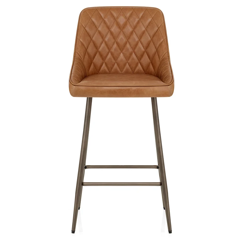 Tabouret de Bar Cuir Véritable - Brisbane Marron