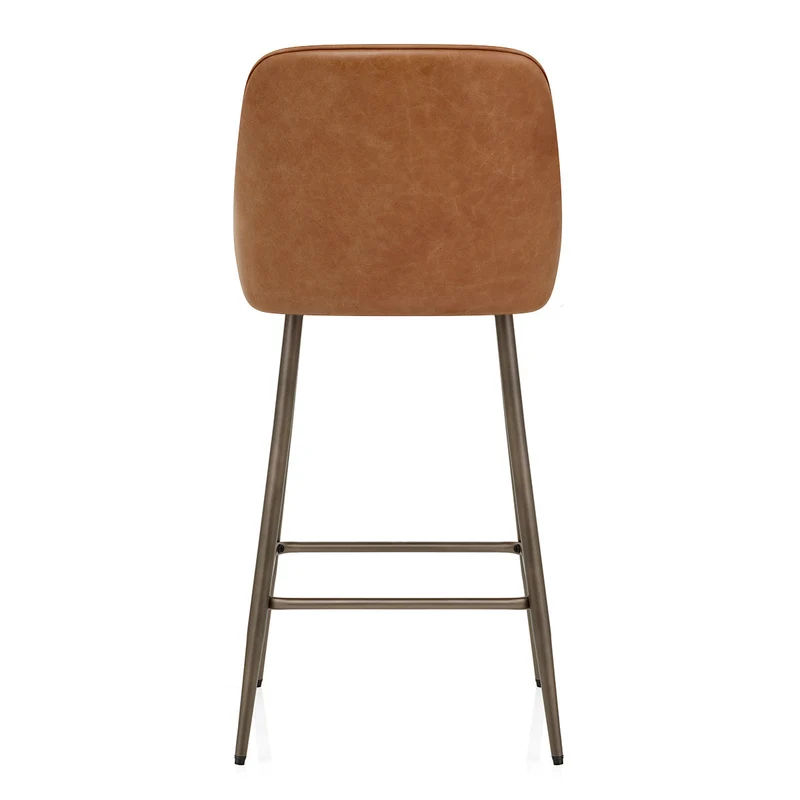 Tabouret de Bar Cuir Véritable - Brisbane Marron