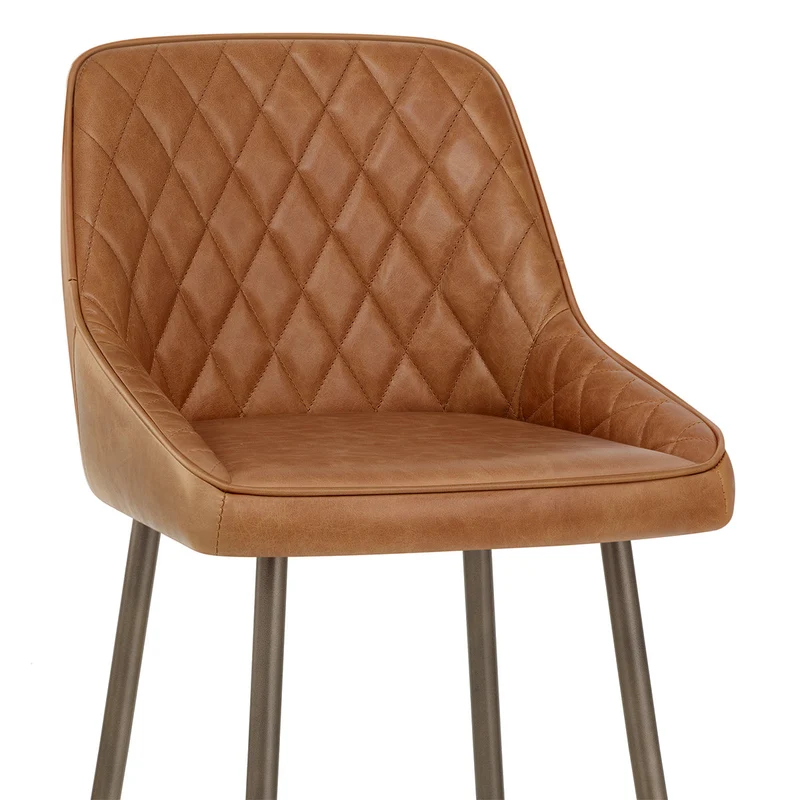 Tabouret de Bar Cuir Véritable - Brisbane Marron