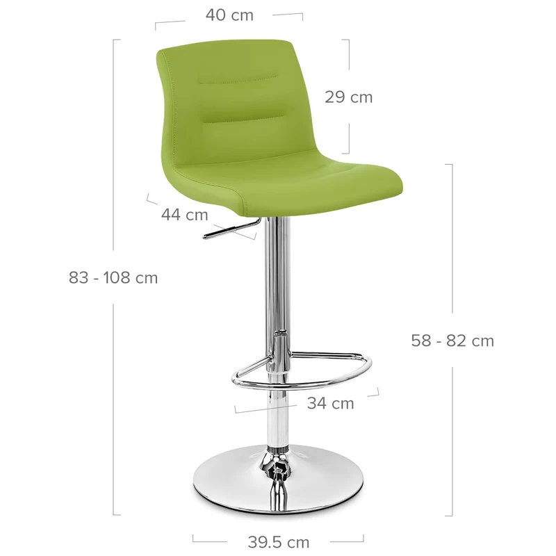 Chaise de Bar Faux Cuir Chrome - Paradis Vert