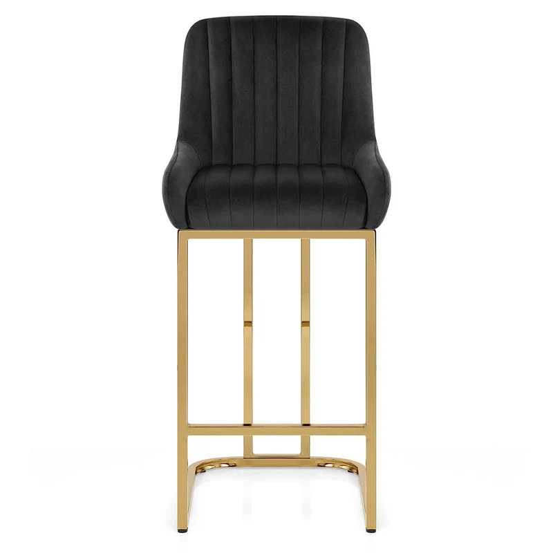 Tabouret de Bar Velours - Paget Noir