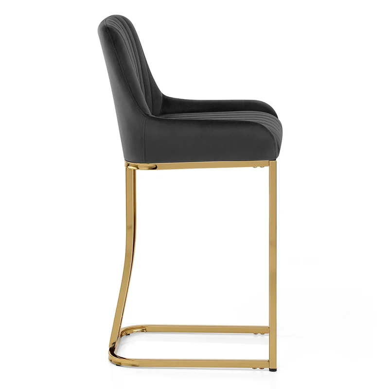 Tabouret de Bar Velours - Paget Noir