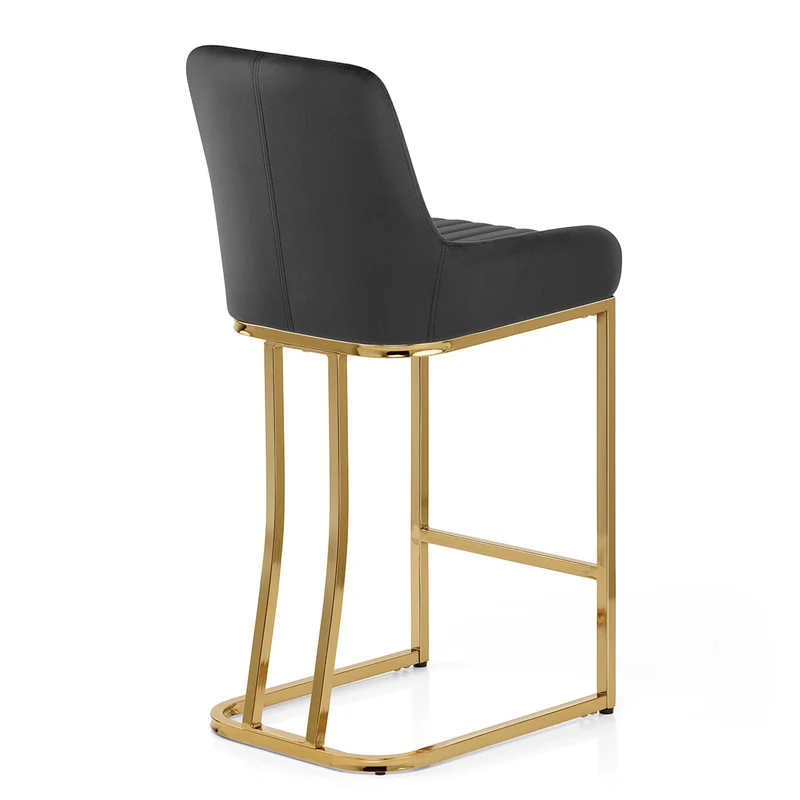Tabouret de Bar Velours - Paget Noir