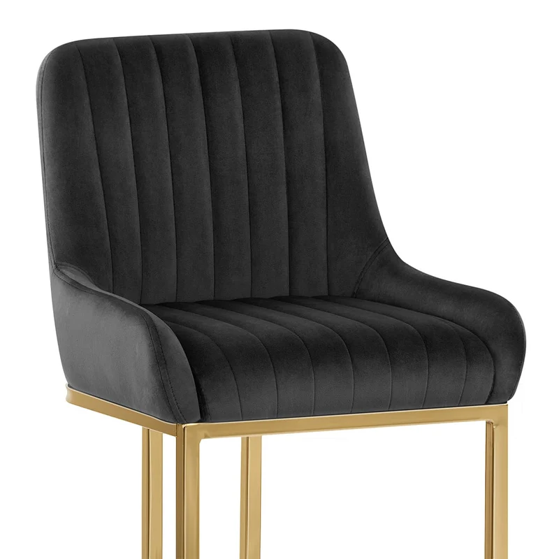 Tabouret de Bar Velours - Paget Noir