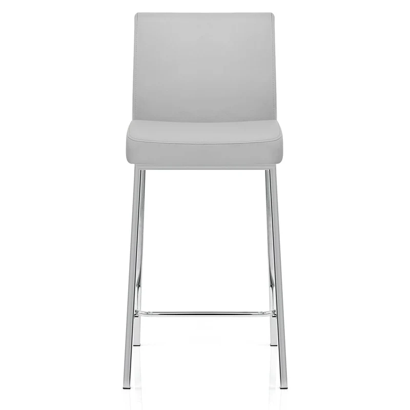 Tabouret Faux Cuir Chrome - Pacino Gris