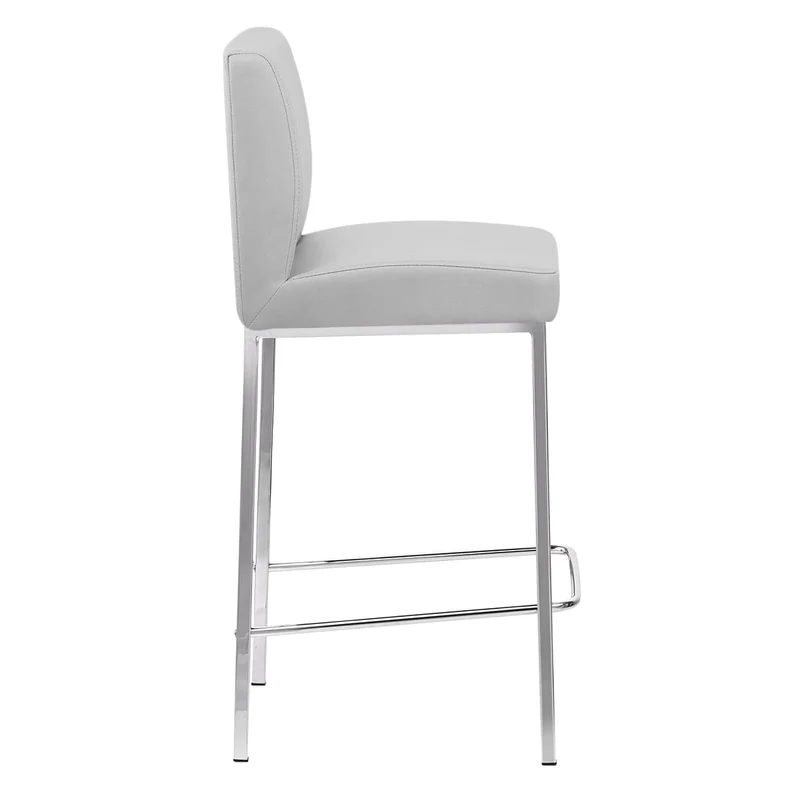 Tabouret Faux Cuir Chrome - Pacino Gris