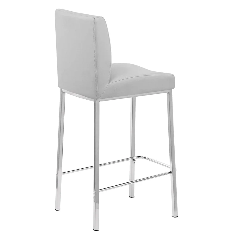 Tabouret Faux Cuir Chrome - Pacino Gris
