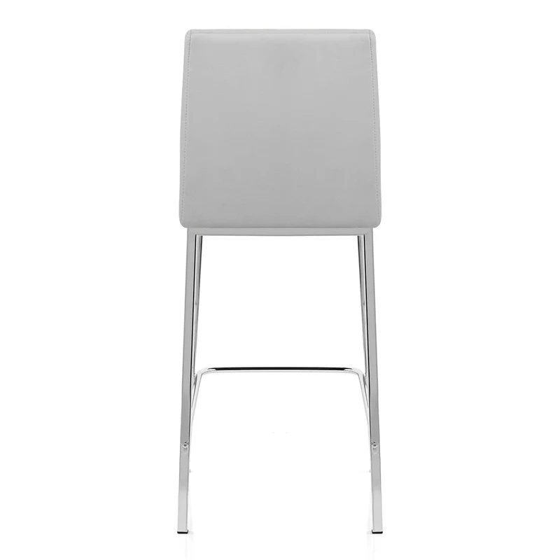 Tabouret Faux Cuir Chrome - Pacino Gris