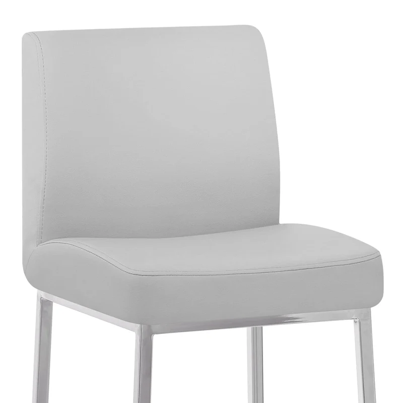 Tabouret Faux Cuir Chrome - Pacino Gris