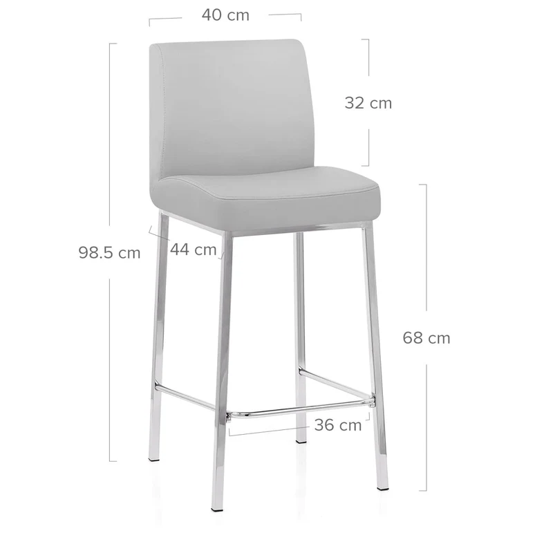 Tabouret Faux Cuir Chrome - Pacino Gris