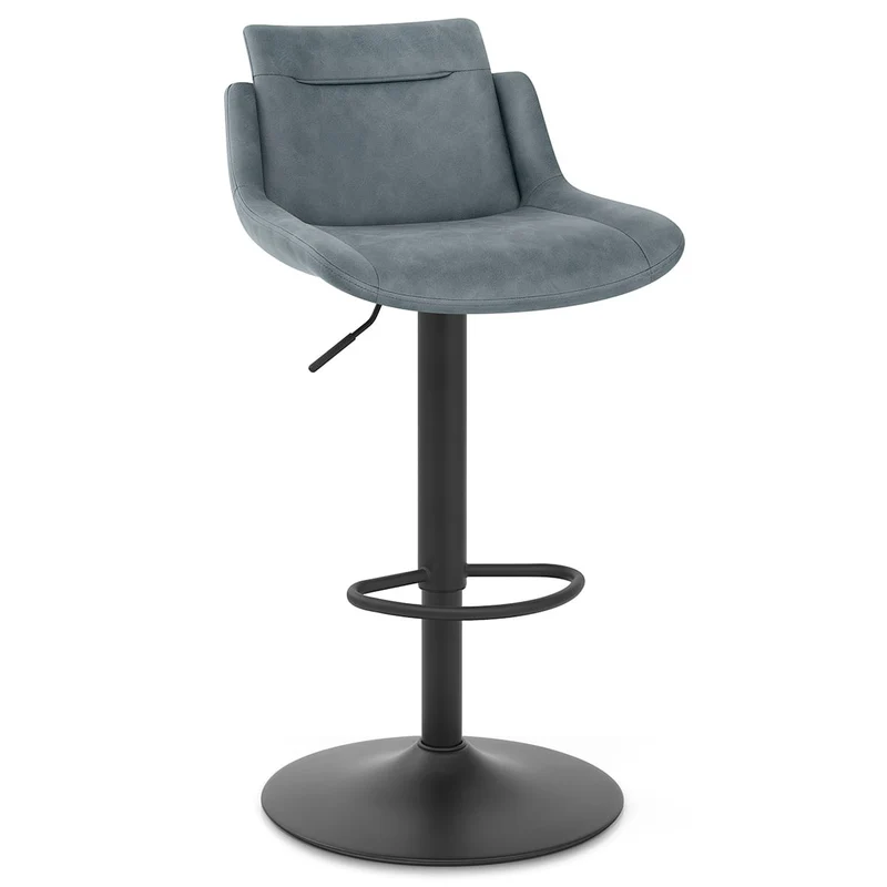 Tabouret de Bar Faux Cuir - Pablo Bleu