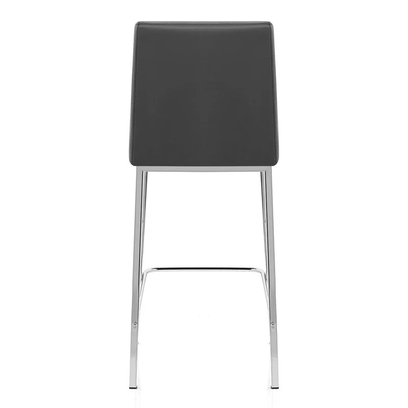 Tabouret Faux Cuir Chrome - Pacino Noir
