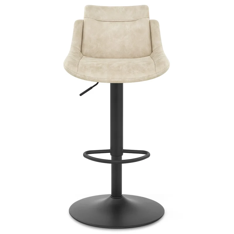 Tabouret de Bar Faux Cuir - Pablo Crème