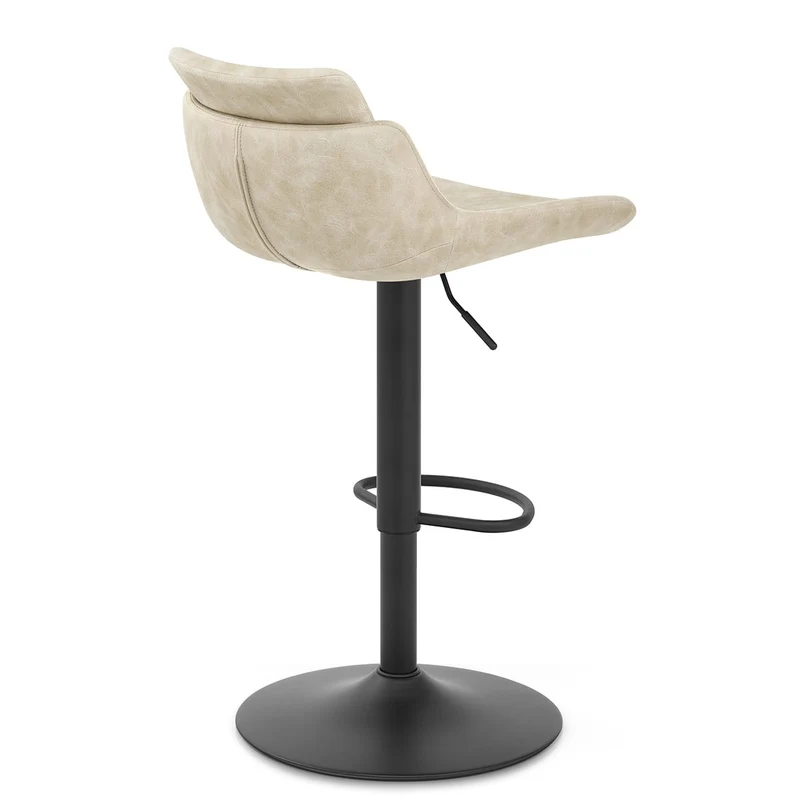 Tabouret de Bar Faux Cuir - Pablo Crème