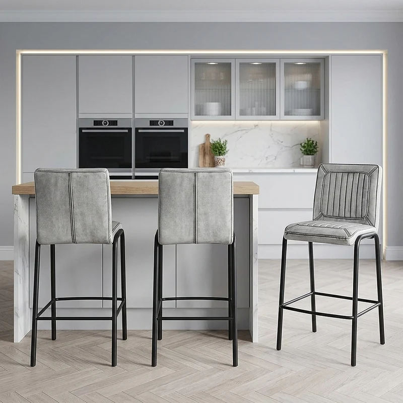 Tabouret de Bar Faux Cuir - Osprey Blanc