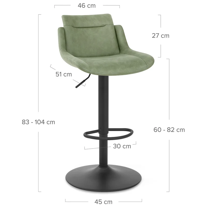 Tabouret de Bar Faux Cuir - Pablo Vert
