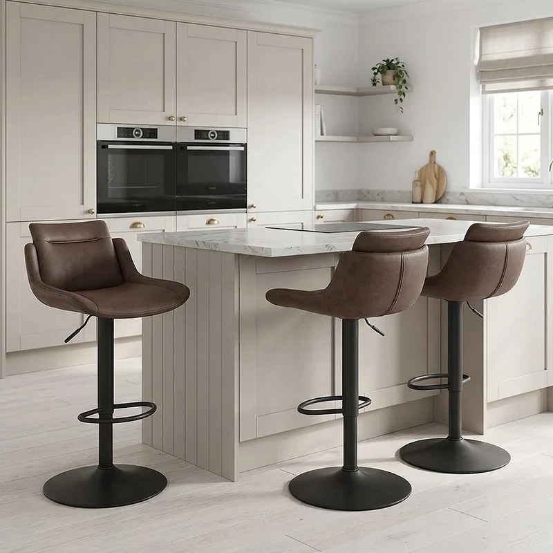 Tabouret de Bar Faux Cuir - Pablo Marron
