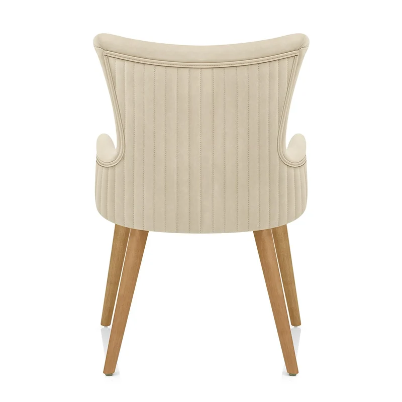Chaise Faux Cuir Bois - Diablo Crème