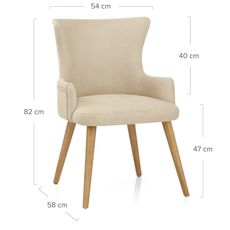 Chaise Faux Cuir Bois - Diablo Crème