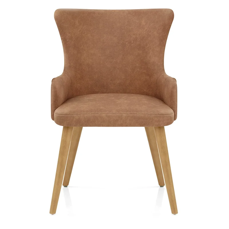 Chaise Faux Cuir Bois - Diablo Marron