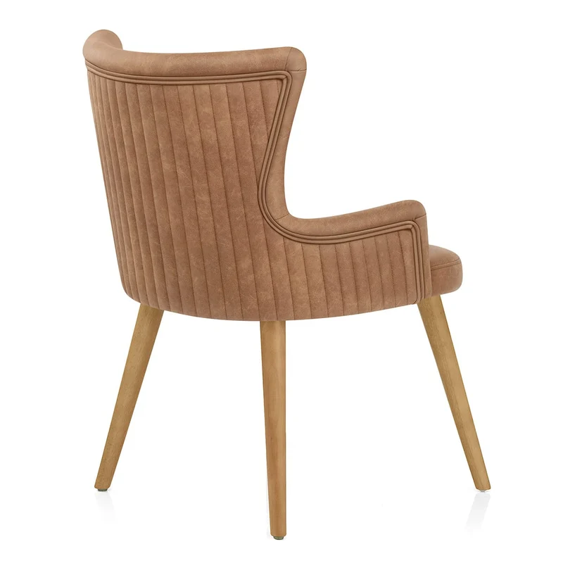 Chaise Faux Cuir Bois - Diablo Marron