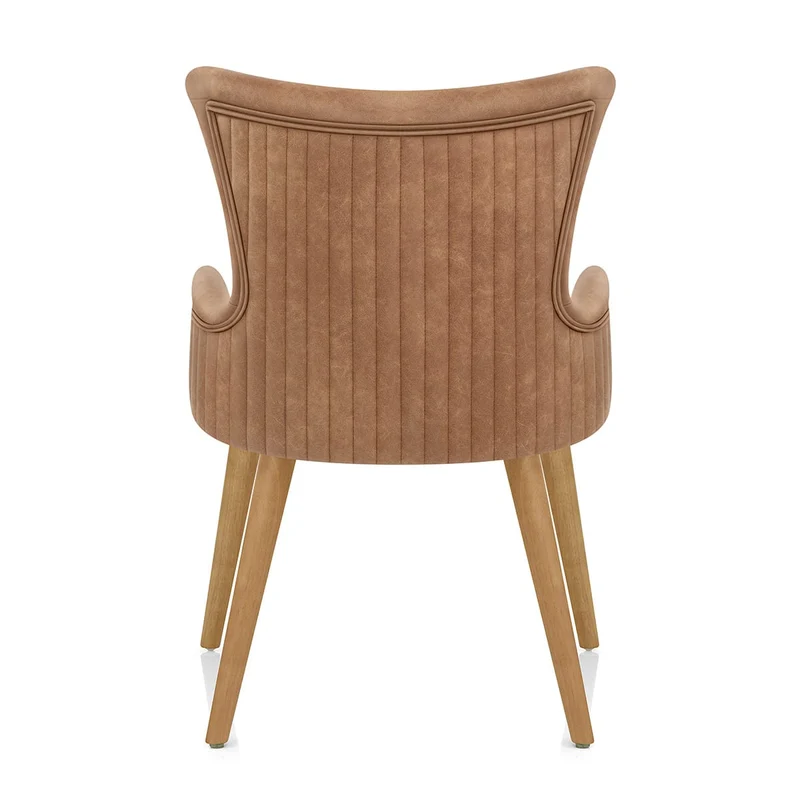 Chaise Faux Cuir Bois - Diablo Marron