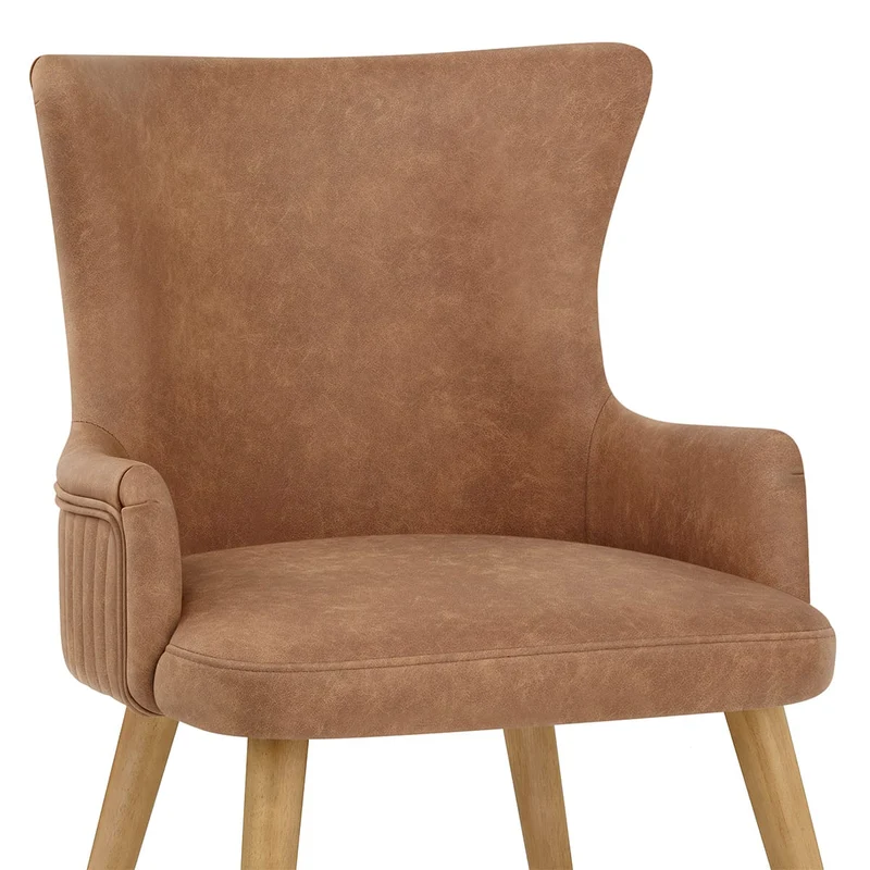 Chaise Faux Cuir Bois - Diablo Marron