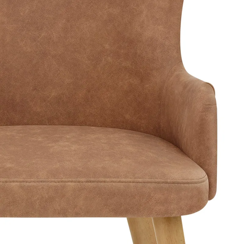 Chaise Faux Cuir Bois - Diablo Marron