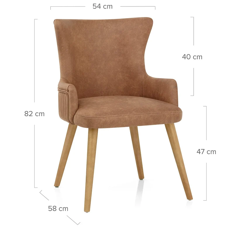 Chaise Faux Cuir Bois - Diablo Marron