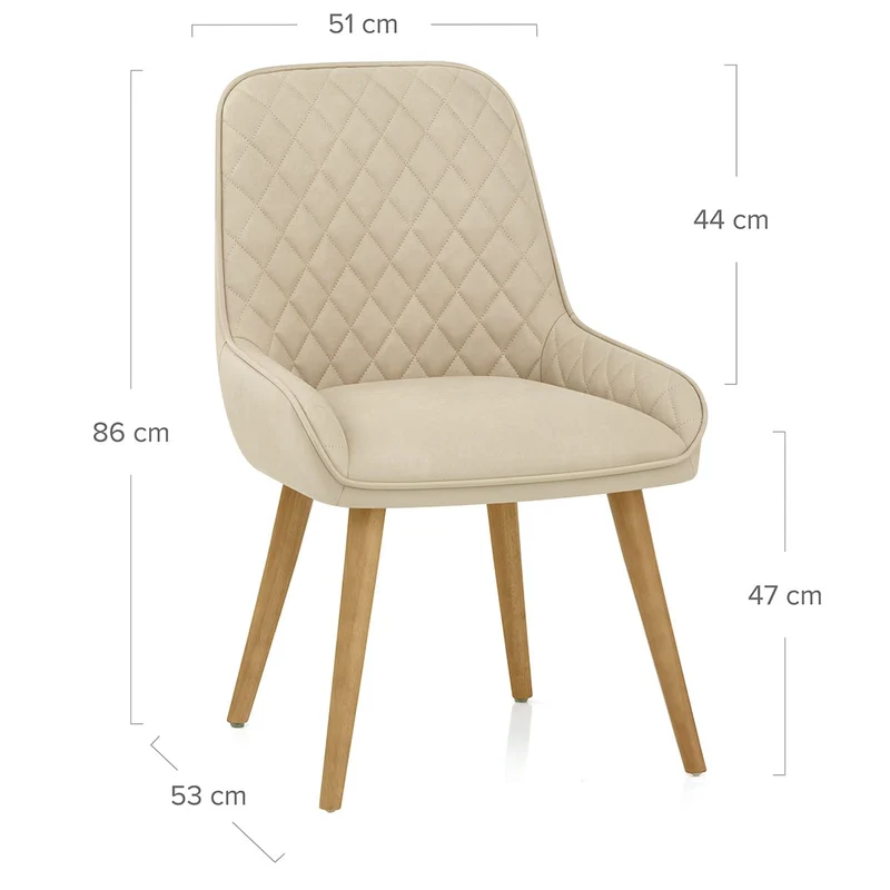 Chaise Faux Cuir Bois - Azure Crème