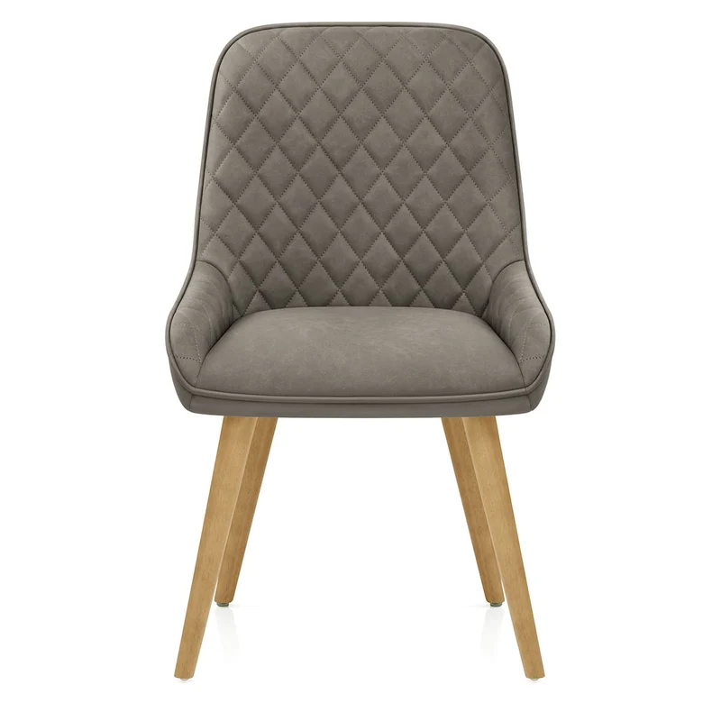 Chaise Faux Cuir Bois - Azure Gris