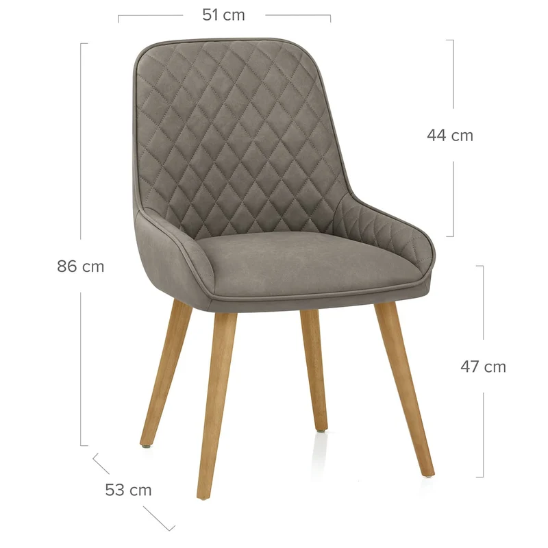 Chaise Faux Cuir Bois - Azure Gris