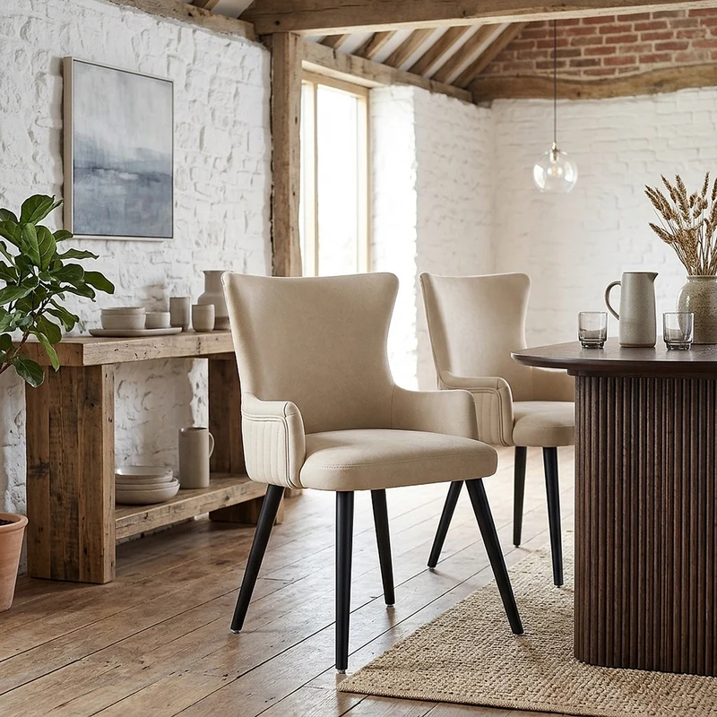 Chaise Faux Cuir - Diablo Crème