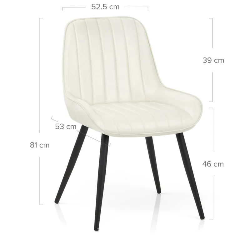 Chaise Faux Cuir - Mustang Crème